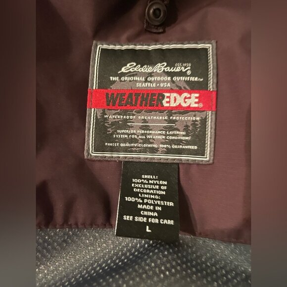 Eddie Bauer Jacket - Burgundy - L - Longsleeve Y2K Officewear Windbreaker Jacket - Picture 8 of 8